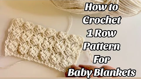 CROCHET 1 ROW PATTERN - VERY PRETTY Easy Step by step Tutorial for Blankets & More - US TERMS