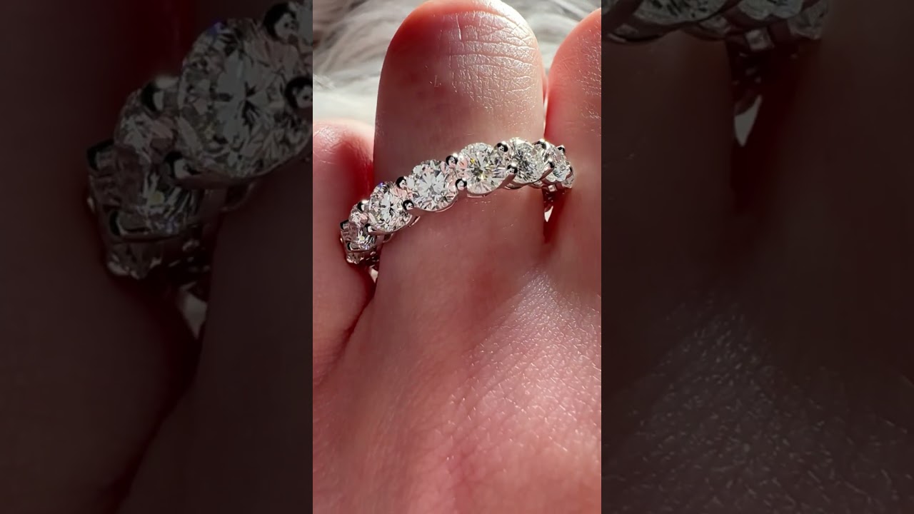 Behold our breathtaking 5 carat total weight lab grown diamond eternity ring