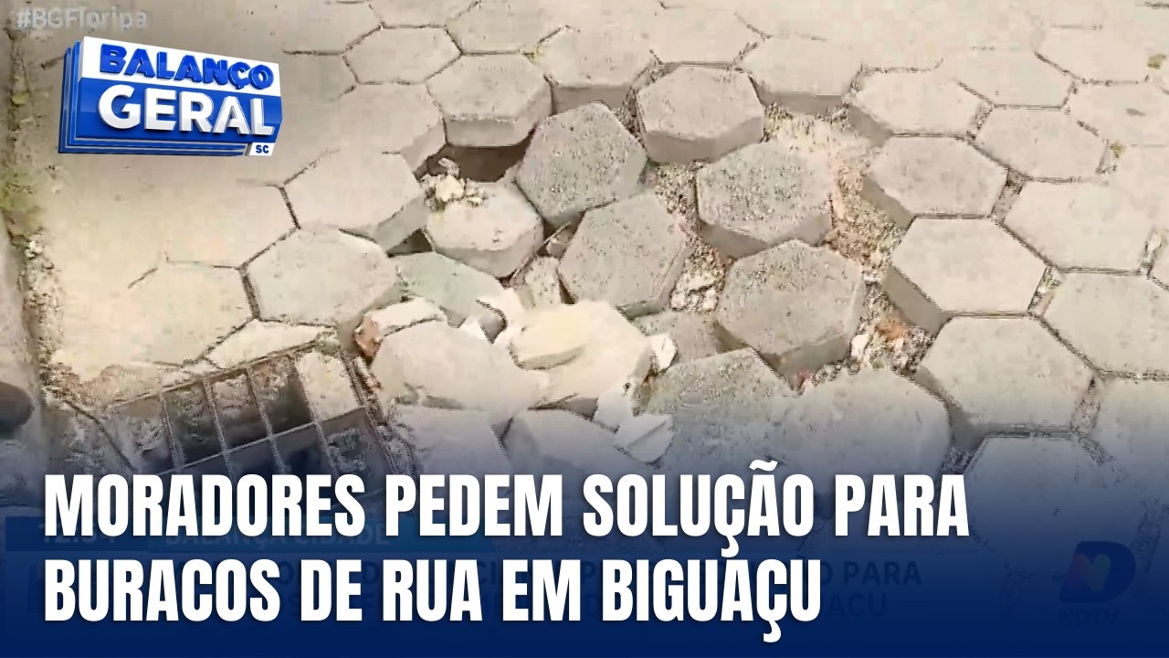 Moradores denunciam buracos em ruas de Biguaçu