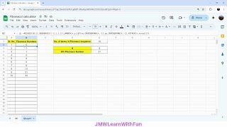 Fibonacci Calculator in Google Sheets