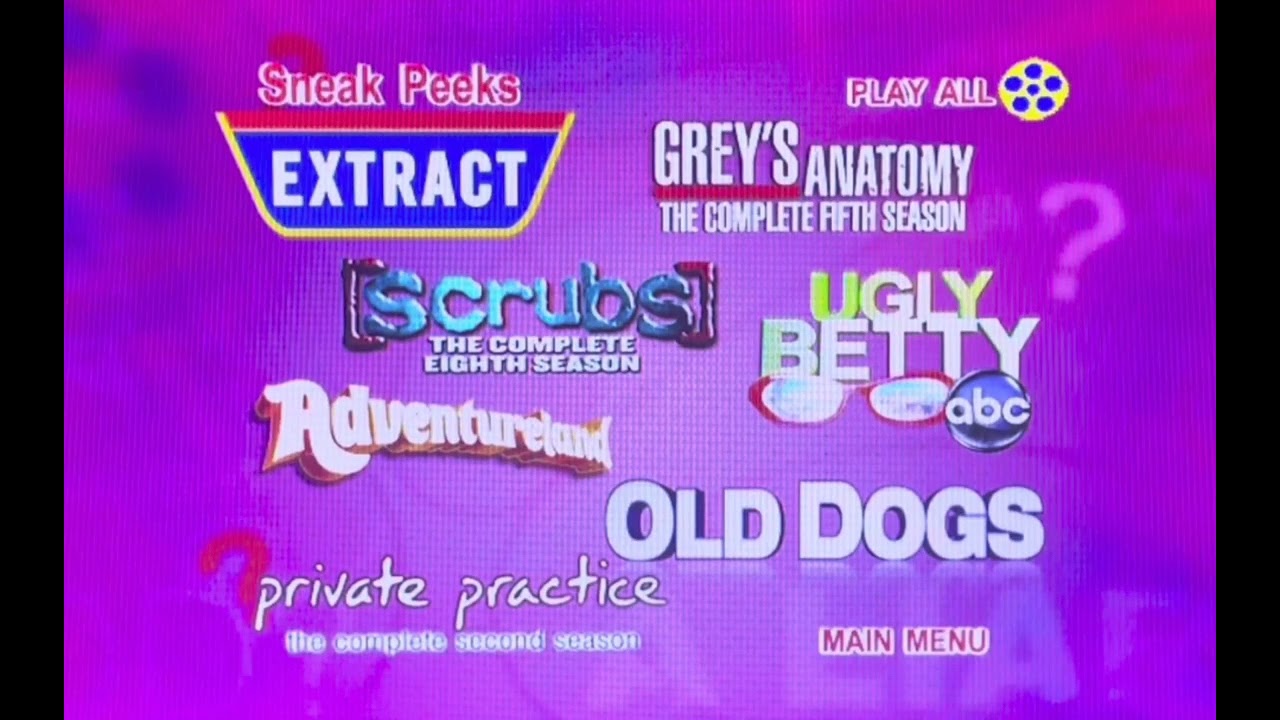 ABC Studios Sneak Peeks Menu (2009-2010)