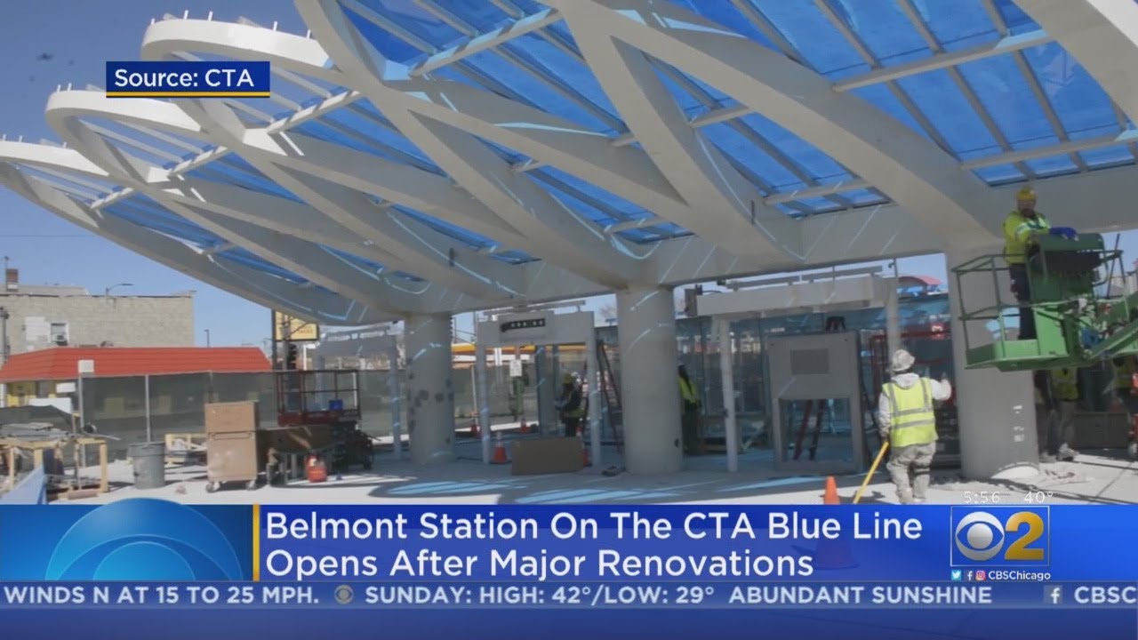 New Belmont Station Completed On CTA Blue Line YouTube