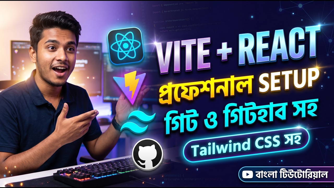 React setup with Vite & Tailwind CSS + Git & GitHub Push 🚀 বাংলা ...