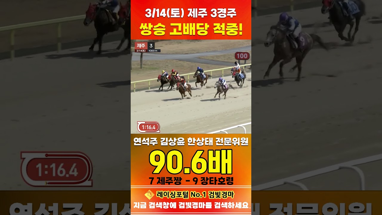 [제주 경마] 3월 14일 토요 3경주 연석주 김상윤 한상태 전문위원 쌍승 고배당 적중 #경마 #horse #한국마사회 #automobile #하이라이트 #equestrian#게임