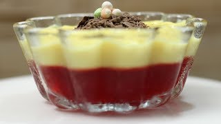 عملت الجيلى بالكاسترد شوفوا الحلاوة How to make Custard with jelly dessert