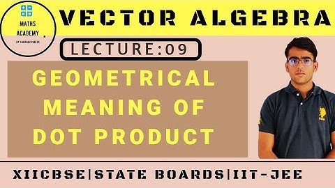 Lecture:09:Dot product /Scalar product of two vectors for XII CBSE,State boards and JEE.