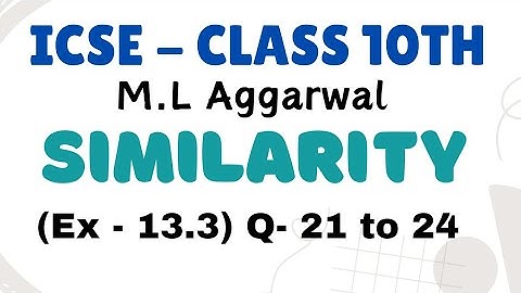 Similarity | Ex 13.3 | Q 21 to 24 | ICSE | Class 10th | M.L Aggarwal | part 9