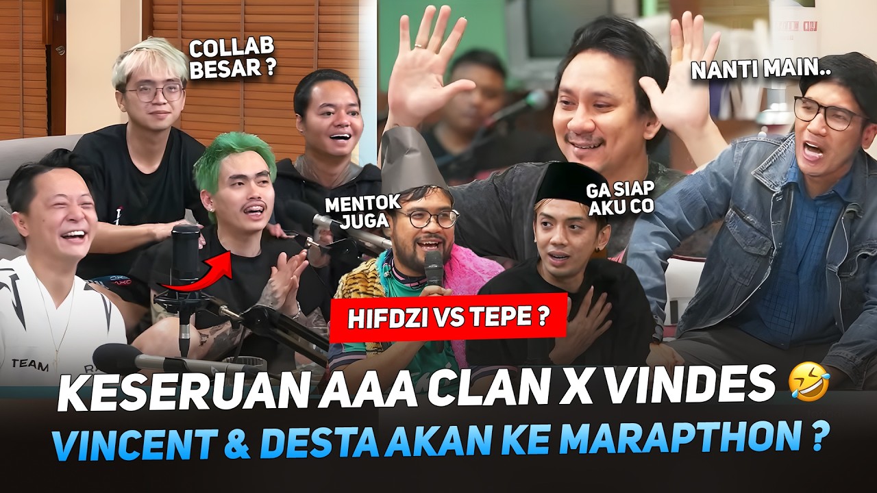KESERUAN AAA CLAN x VINDES 🤣 VINCENT & DESTA AKAN MAIN KE MARAPTHON ? HIFDZI VS TEPE ? #MARAPTHON3