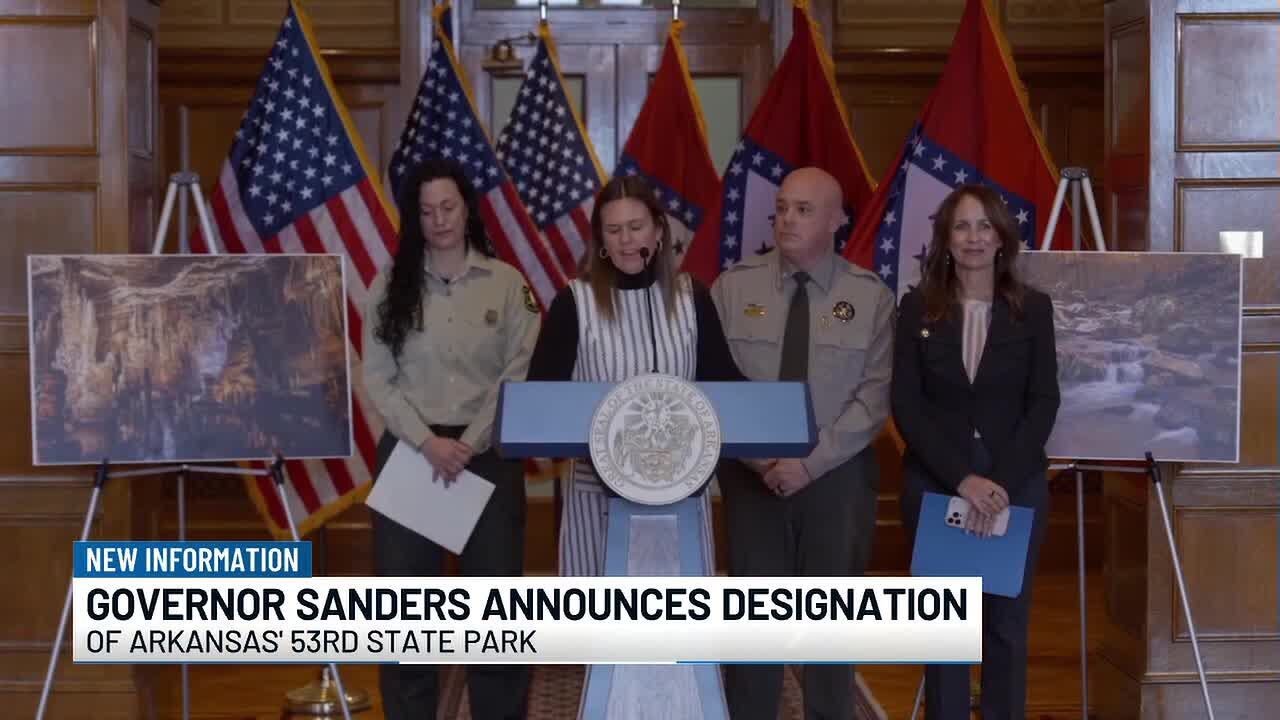 Gov. Sarah Huckabee Sanders announces new Arkansas state park