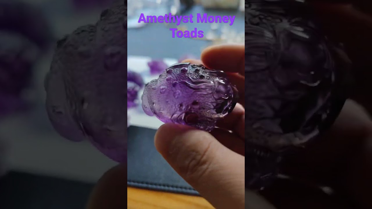 Amethyst Money Toads Hand Carved 
