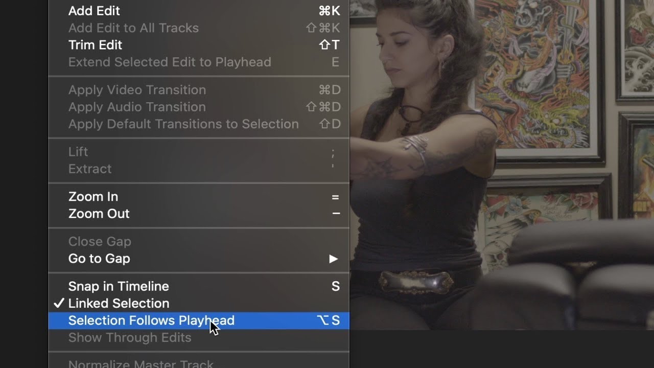 Combining the Colorista Panel with Selection Follows Playhead In
