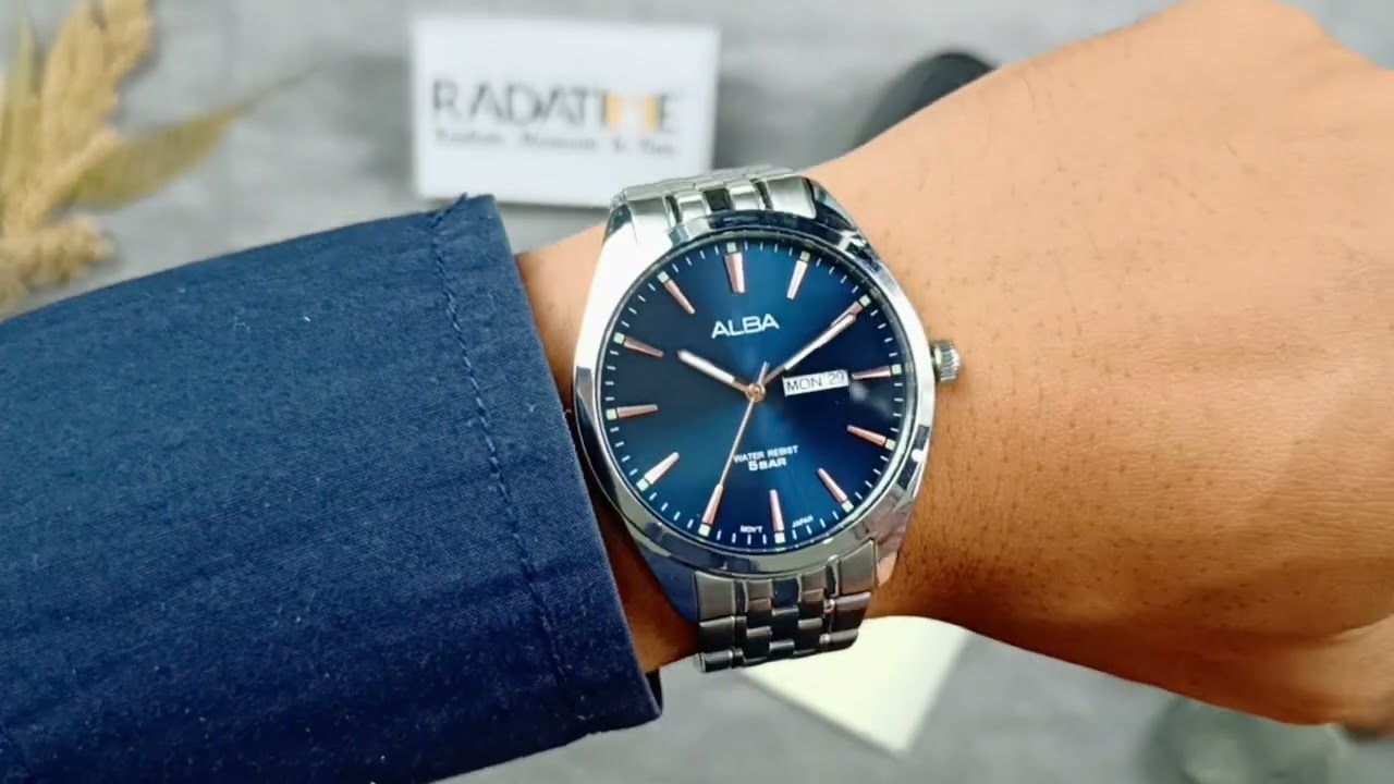 Alba Prestige Blue Dial Silver Stainless Steel, Case Silver - YouTube