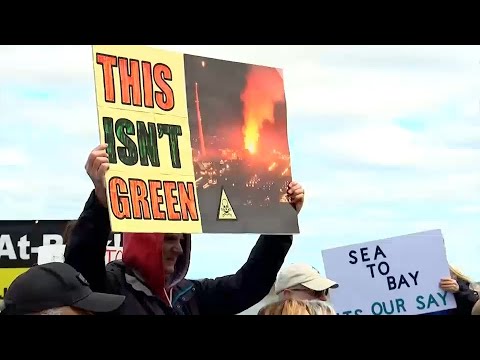 Dozens protest against ion lithium battery storage; Health and safety ...