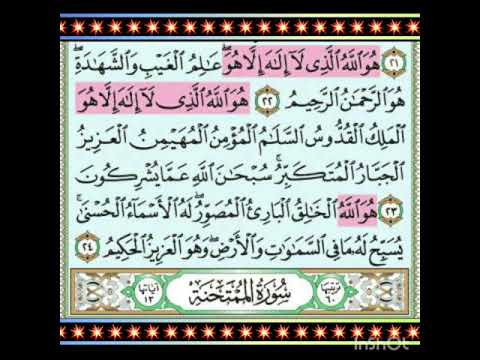 هو الله الخالق البارئ المصور مقطع قرآنى مميز للشيخ محمد صديق المنشاوي من سورة الحشر