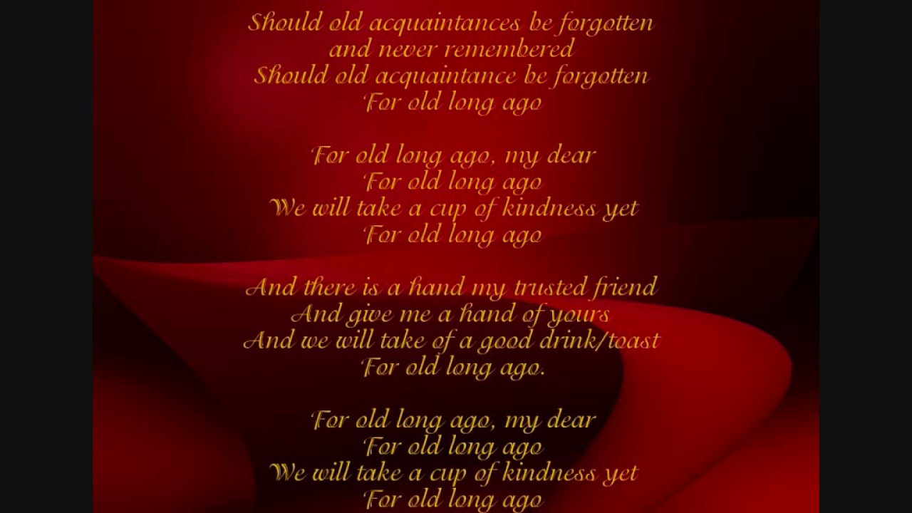 Auld Lang Syne Lyrics Lyrics of the Scots poem YouTube
