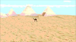 Camel  in  desert - 3D Model screenshot 3