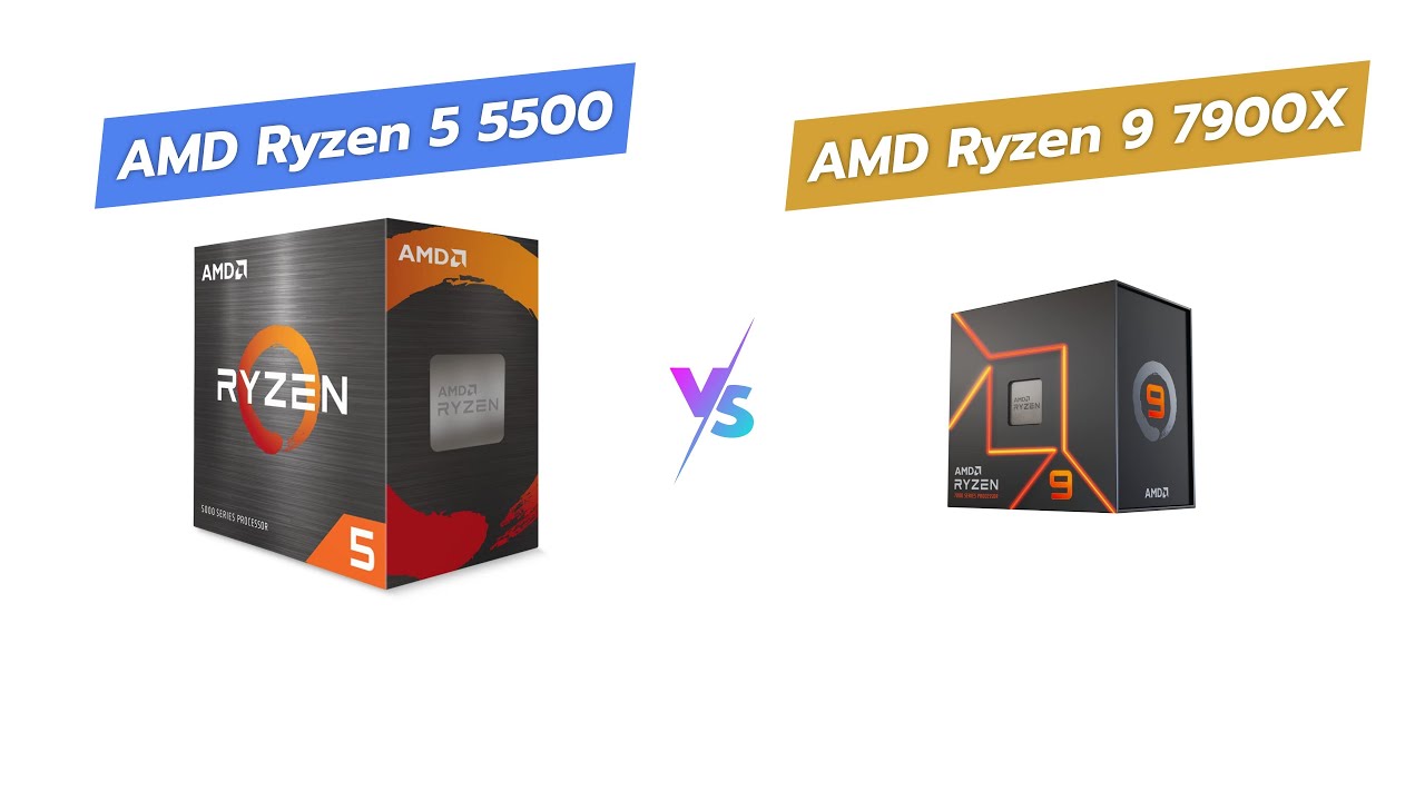 🔍 AMD Ryzen 5 5500 vs Ryzen 9 7900X! 💻 Which One to Choose