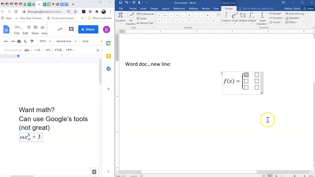 How To Write Piecewise Functions In Google Docs