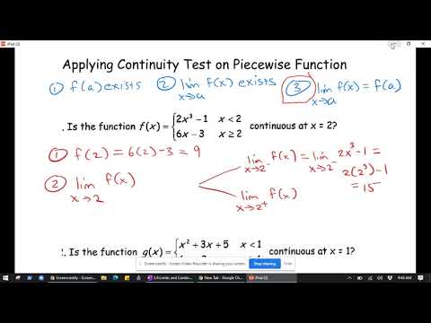 Testing Continuity on a Piecewise Function