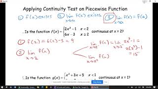 Testing Continuity on a Piecewise Function