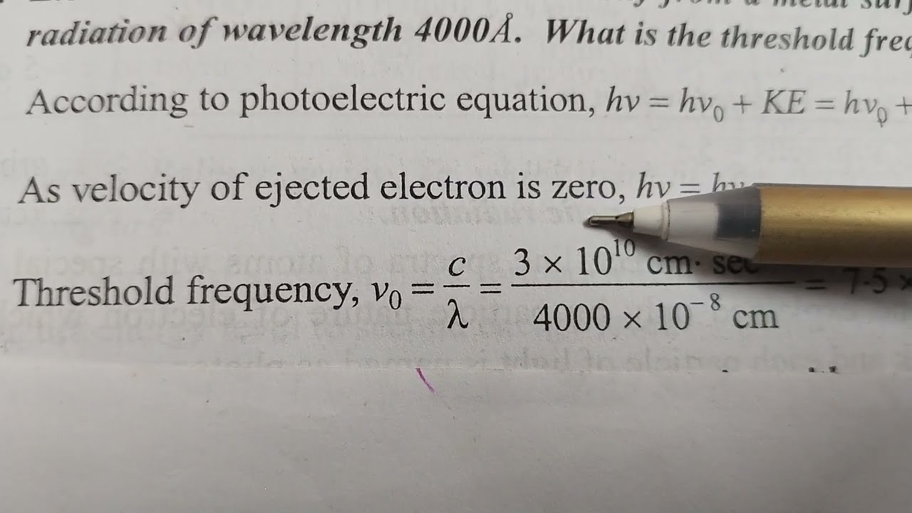 Calculate Threshold frequency  jee, advanced Neet25  like share subscribe.