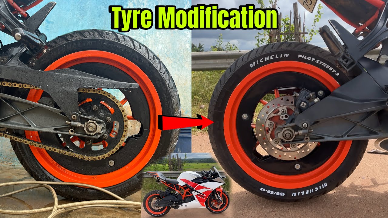 KTM RC 200 Tyre Modification … Tyre Paint Marker Use ..