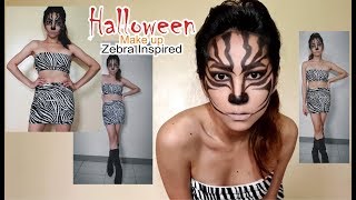 Halloween Make Up Tutorial : Zebra Inspired Look