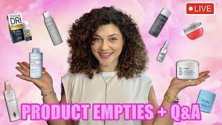 MY RECENT PRODUCT EMPTIES THAT I WILL BUY AGAIN + Q&A  (curly hair, skincare & makeup must-haves)