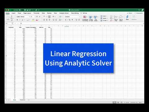 Linear Regression Using Analytic Solver