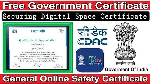 General Online Safety Certificate I Securing Digital Space I Free Government Certificate I CDAC