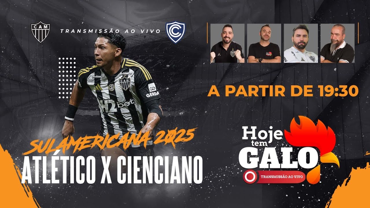 ATLÉTICO X CIENCIANO TRANSMISSÃO HOJE TEM GALO AO VIVO - YouTube