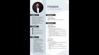 White Blue Simple Full Stack Developer CV Resume
