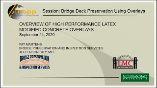 2020-09-24 Overview of High Performance Latex Modified Concrete Overlays - Pat Martens