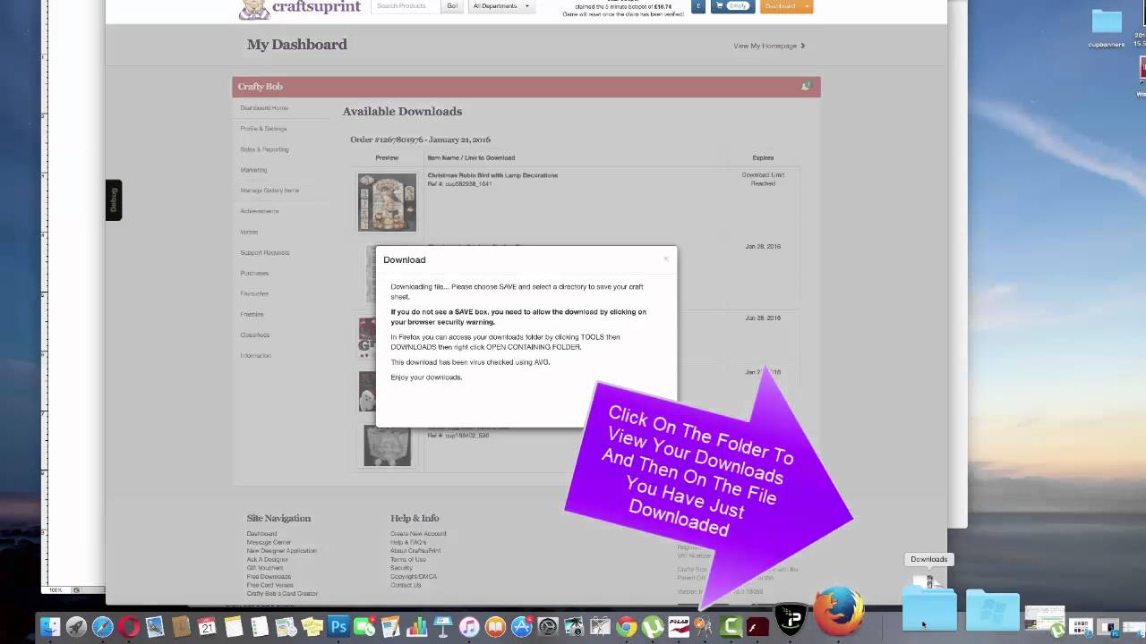 How to Download with Safari on Craftsuprint