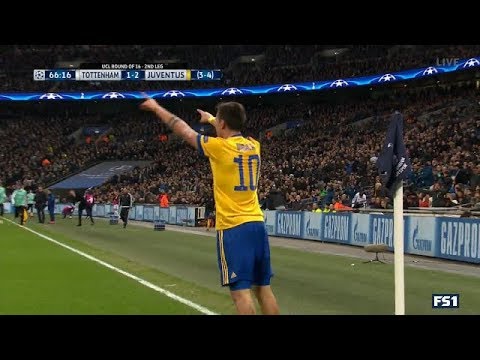 football score Paulo Dybala goal for Juventus. Tottenham Hotspur 1-2 Juventus Champions League (3-4 agg)
