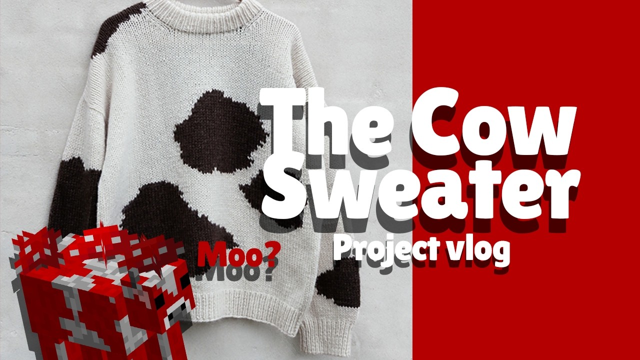 I Knit My Own Minecraft MOOSHROOM Sweater | Cow Sweater | Project Vlog