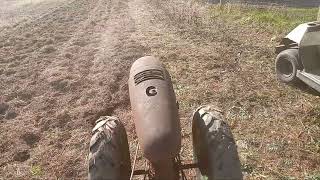 David bradley walk behind tractor plowing