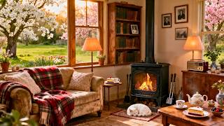 Golden Hour Tea Time in Grandma's Cottage 🌷 Soft Vintage Music & Fireplace Ambience screenshot 2