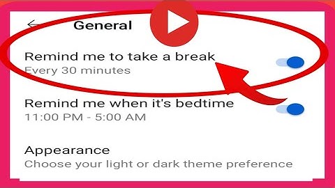 How to use remind me to take a break setting in youtube.