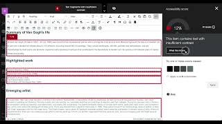 Ally Instructor Feedback for WYSIWYG Content Demo