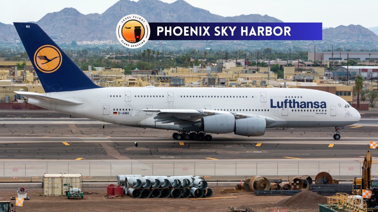 Phoenix Sky Harbor Airport Plane Spotting: Lufthansa A380!