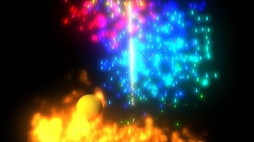 Autodesk MAYA animation - fireball and fireworks