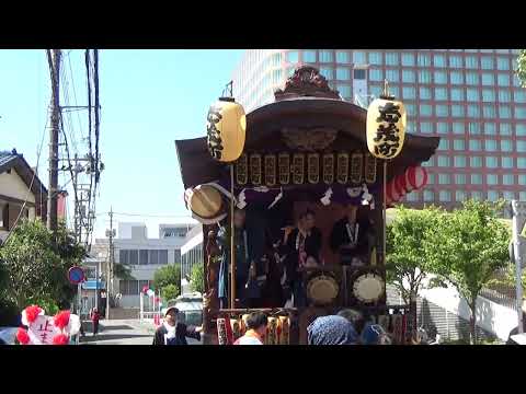 福生八雲神社例祭礼牛二囃子連と志茂囃子連競り合い(宵宮)   2023