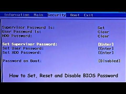 Video: How To Disable BIOS Password