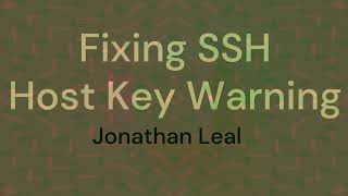 Fix SSH Man-in-the-Middle Warning Instantly!