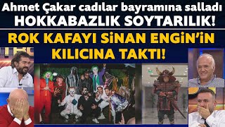 Ahmet Çakar cadılar bayramına salladı ROK kafayı Sinan Engin'in kılıcına taktı Resimi