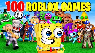 SpongeBob Plays 100 ROBLOX GAMES! (+MINECRAFT, BANBAN & MORE!)