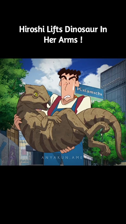 Hiroshi Lifts Dinosaur- !💀🫣」Shinchan Our Dinosaur Diary #shinchan #cartoon #animation #short