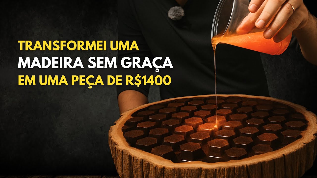 Veja que projeto INCRIVEL com RESINA EPOXI — Estilo Colmeia!