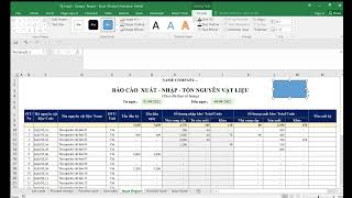 Báo cáo xuất nhập tồn nguyên vật liệu - hàng hóa cho công ty sản xuất - Input - Output Report